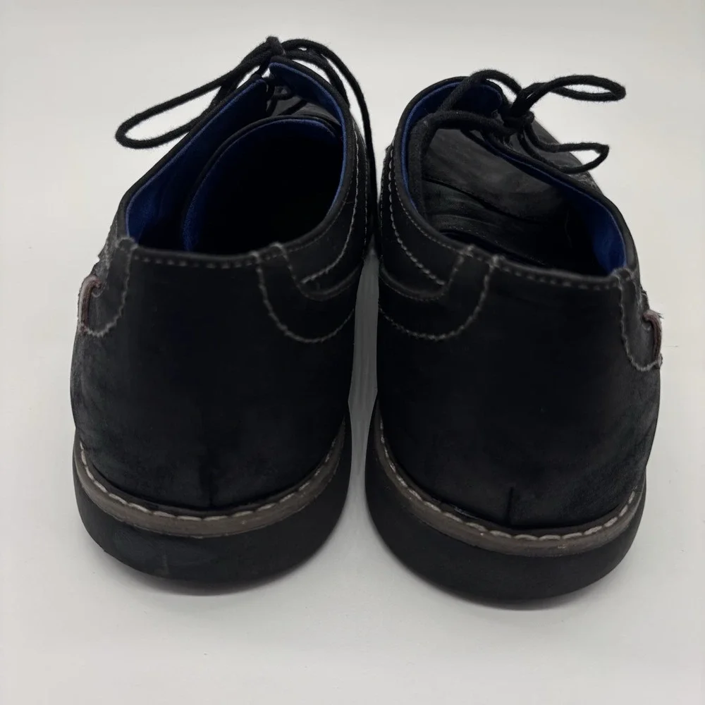 Varese men's‎ shoes,  William, Black With Blue Lining, Size 12W